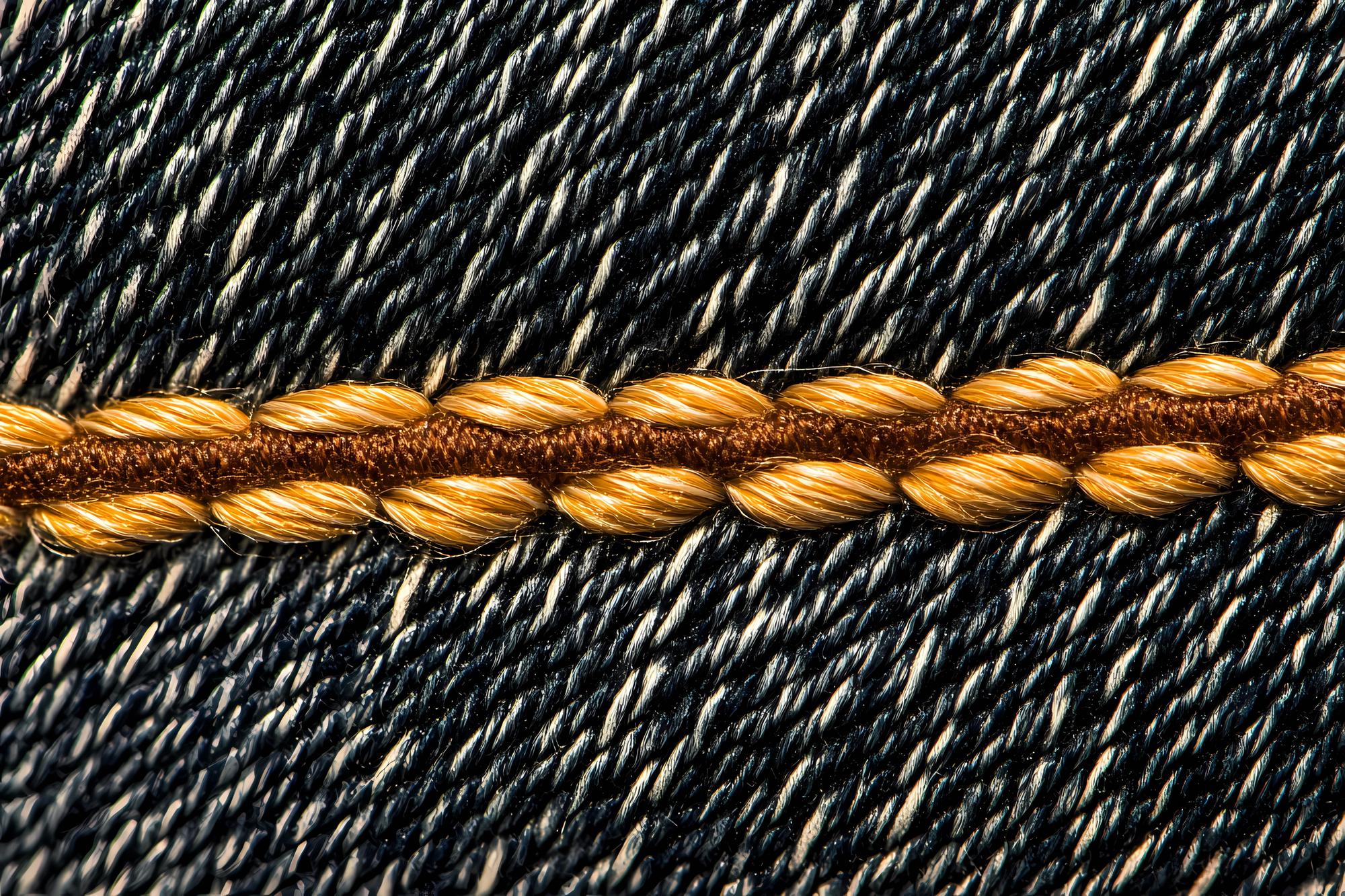 Close-up of thread texture and stitches